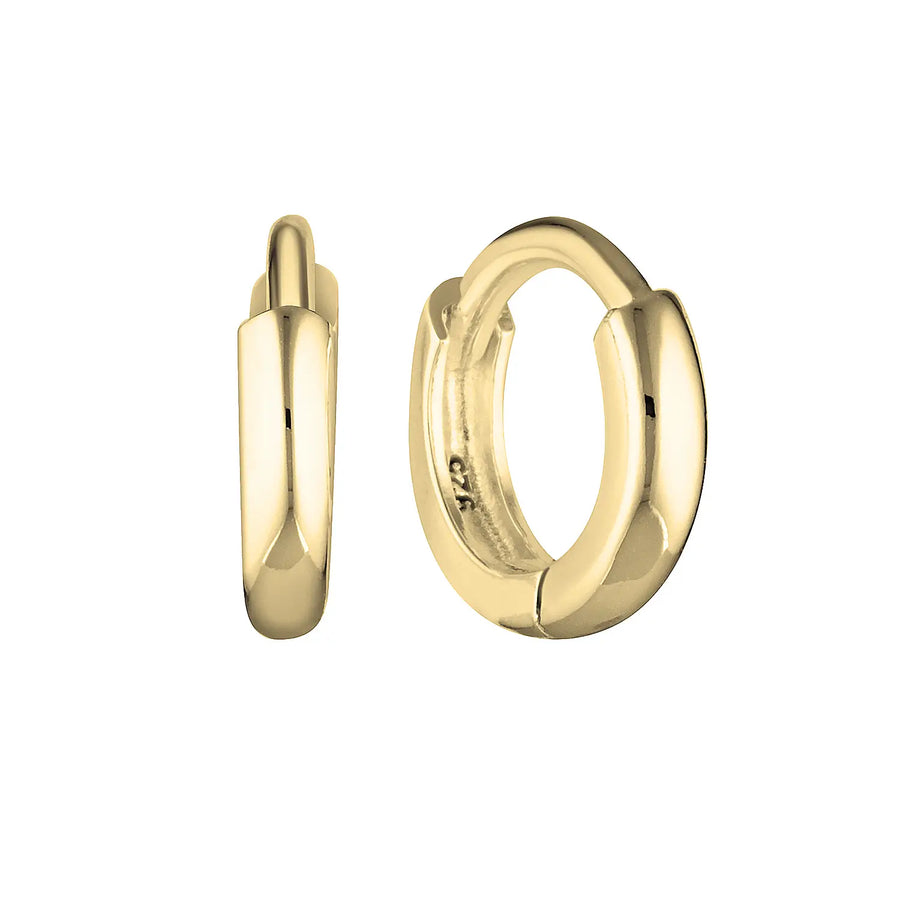 Petite Huggie Hoop Earrings 9.0mm Gold 1 - Australian Jewellery Brand Bowerbird Jewels