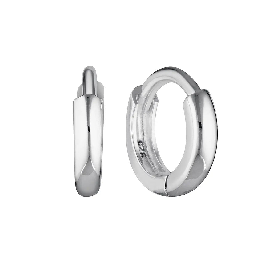 Petite Huggie Hoop Earrings 9.0mm Silver 1 - Australian Jewellery Brand Bowerbird Jewels