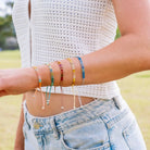 Prism Beaded Stacking Bracelet - Garnet 2 on model- Australian Jewellery Brand Bowerbird Jewels
