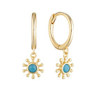 Radiating Sun Huggie Earrings Gold 1 - Bowerbird Jewels - Online Jewellery Store