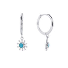 Radiating Sun Huggie Earrings Silver 1 - Bowerbird Jewels - Online Jewellery Store