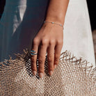 Ripples White Opalite Bracelet Gold 1 - on model- Australian Jewellery Brand Bowerbird Jewels