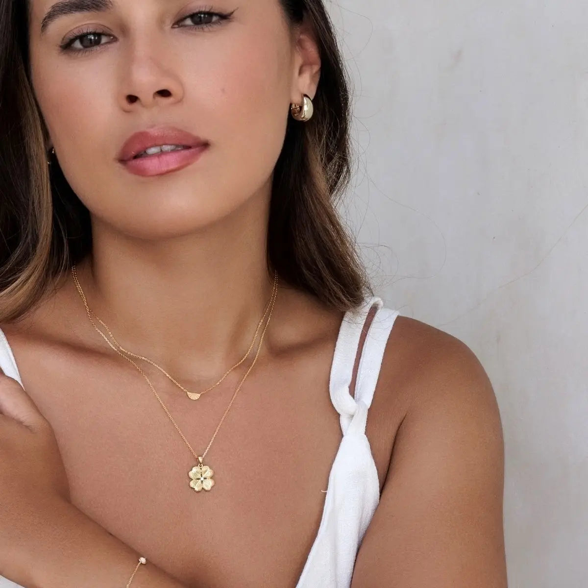 Rising Sun Necklace Gold 2 - on model- Australian Jewellery Brand Bowerbird Jewels