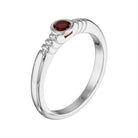 Round Bezel Set Garnet Ring in Sterling Silver Silver 2 - Australian Jewellery Brand Bowerbird Jewels