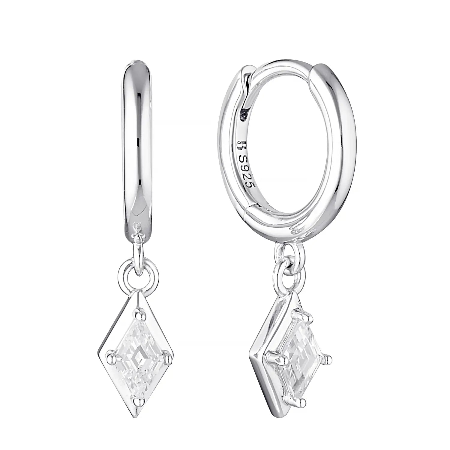 Scintilla Drop Huggie Earrings Silver 1 - Australian Jewellery Brand Bowerbird Jewels