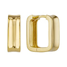 Sculpted Rectangular Huggie Hoop Earrings in Sterling Silver or Gold Gold 1 - Australian Jewellery Brand Bowerbird Jewels