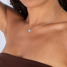 Silver-Opalite Heart Necklace2 on model-Australian Jewellery Brand Bowerbird Jewels