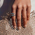 Silver-Silver Split Dome Ring2 on model-Australian Jewellery Brand Bowerbird Jewels