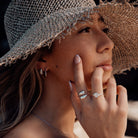 Silver-Silver Split Dome Ring3 on model-Australian Jewellery Brand Bowerbird Jewels

