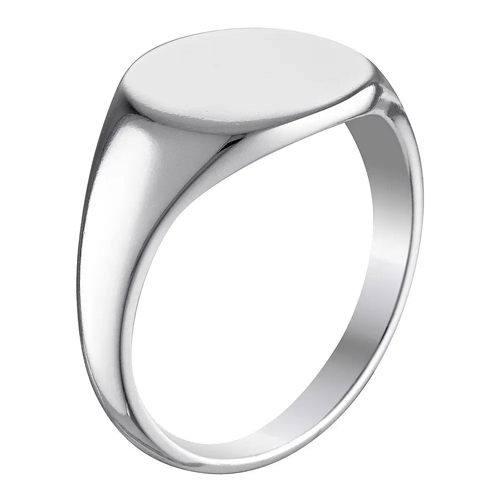 Silver Oval Signet Ring Silver 2 - Australian Jewellery Brand Bowerbird Jewels