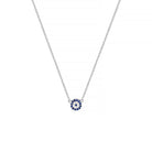 Silver Evil Eye Necklace Dark Blue Glass and Silver 1 - Bowerbird Jewels - Online Jewellery Store