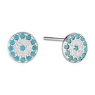 Silver Evil Eye Stud Earrings Turquoise Glass and Silver 2 - Bowerbird Jewels - Online Jewellery Store