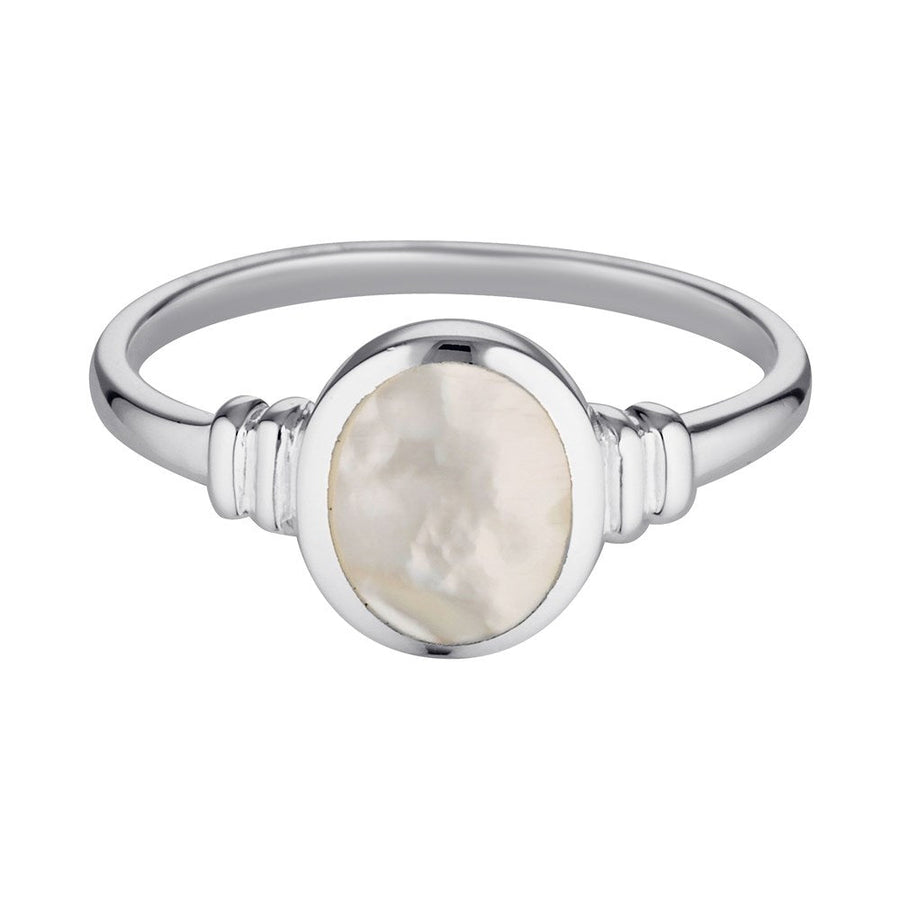 Silver Mother Of Pearl Bezel Ring Silver 1 - Bowerbird Jewels - Online Jewellery Store