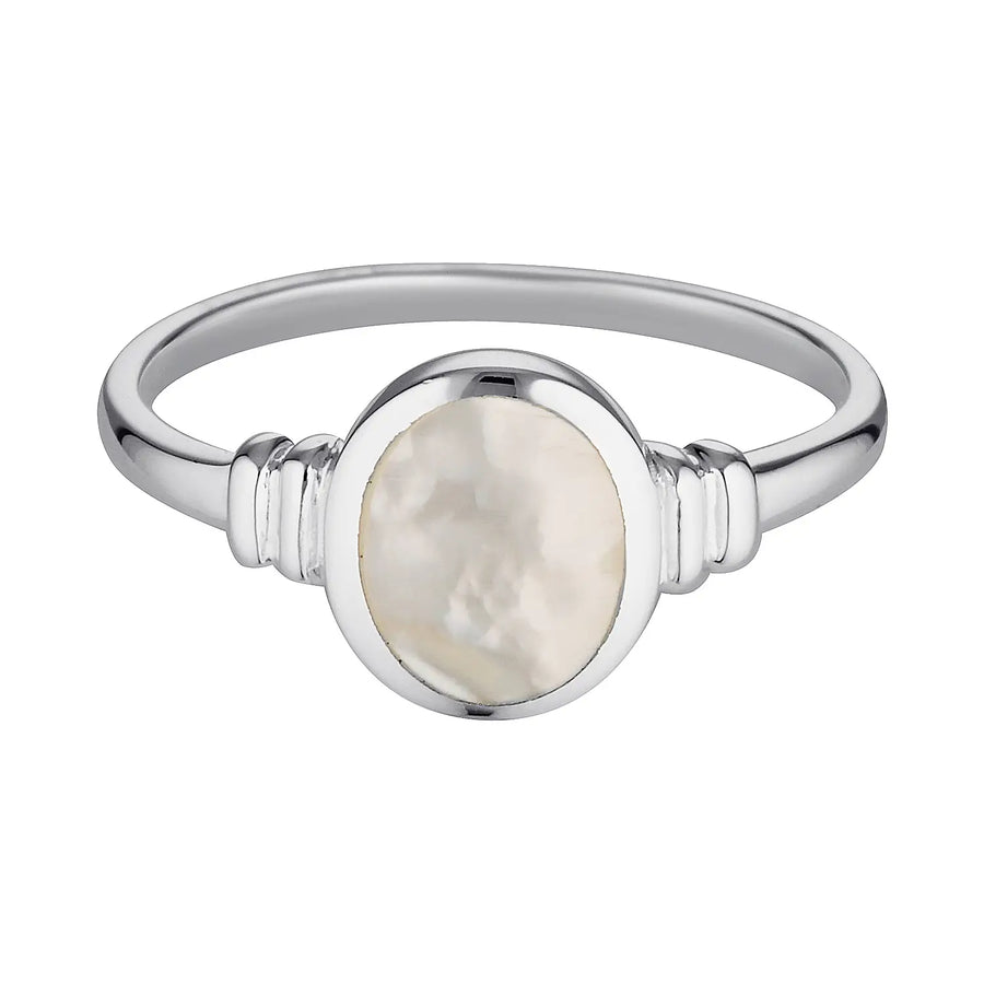 Silver Mother Of Pearl Bezel Ring Silver 1 - Australian Jewellery Brand Bowerbird Jewels