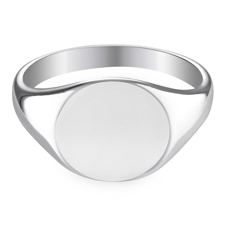 Silver Oval Signet Ring Silver 1 - Bowerbird Jewels - Online Jewellery Store