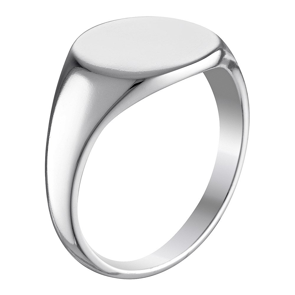 Silver Oval Signet Ring Silver 3 - Bowerbird Jewels - Online Jewellery Store