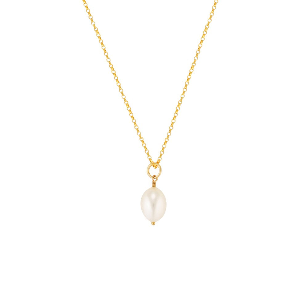 Single Drop Pearl Pendant Gold 1 - Australian Jewellery Brand Bowerbird Jewels