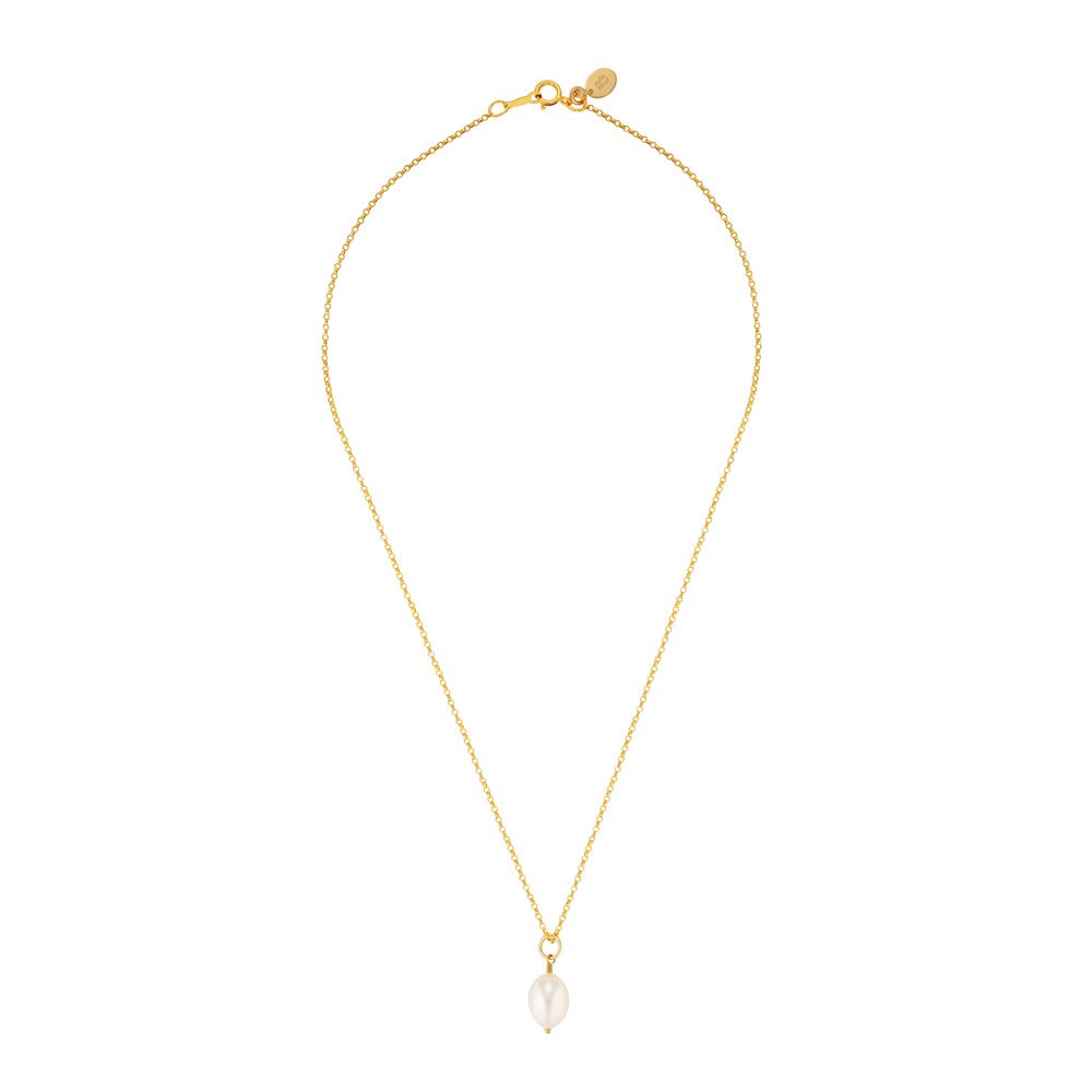 Single Drop Pearl Pendant Gold 2 - Bowerbird Jewels - Online Jewellery Store