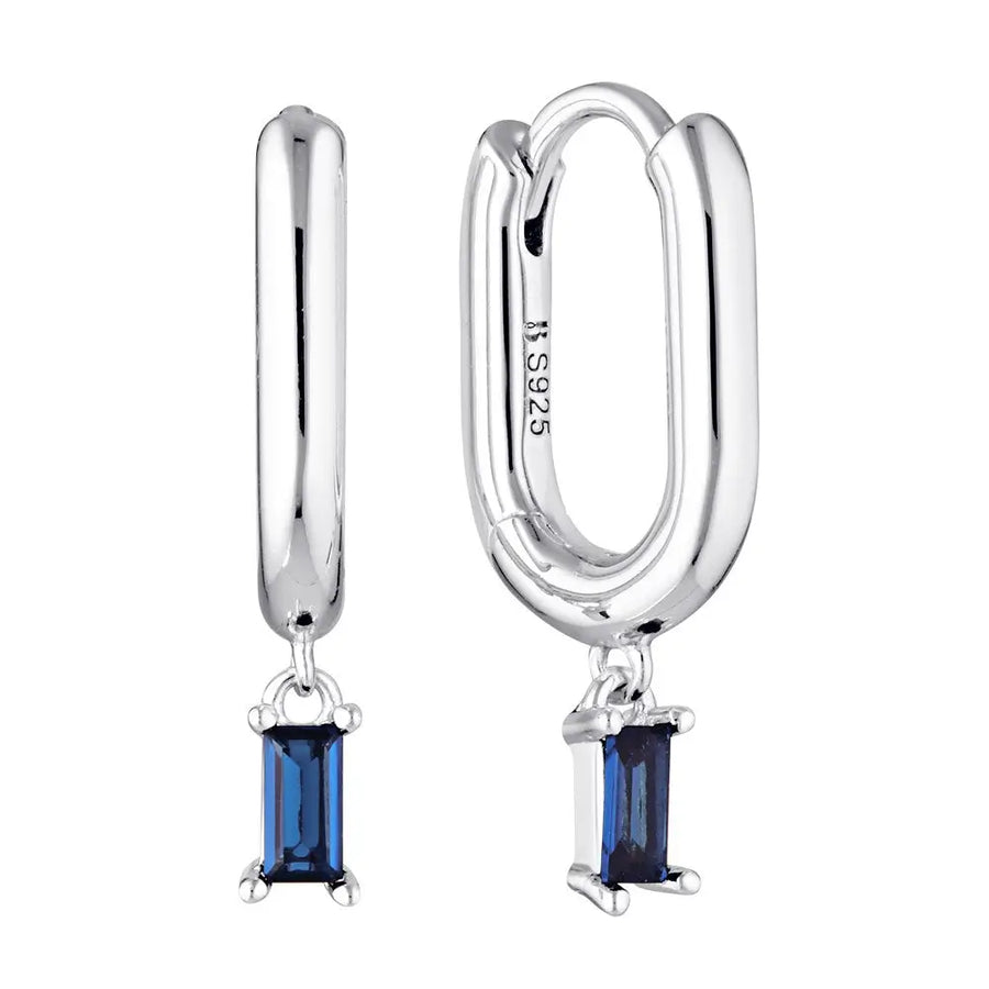Siren Oval Drop Hoop Earrings Silver 1 - Australian Jewellery Brand Bowerbird Jewels