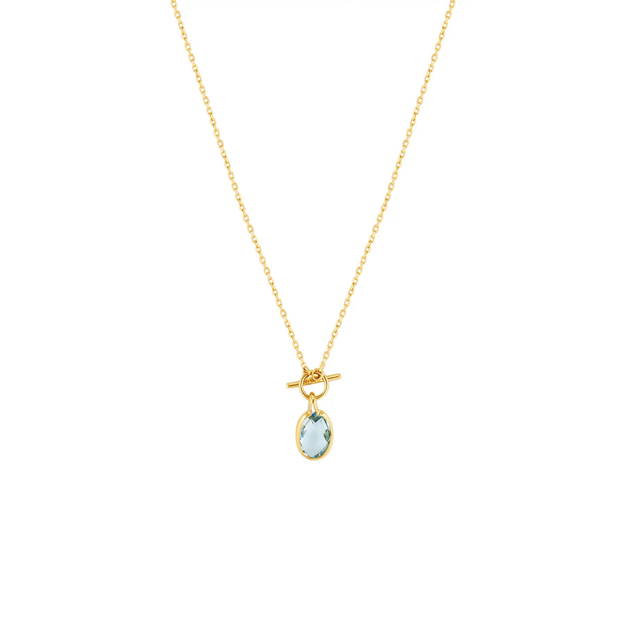Skylark Blue Topaz Necklace in 18K Gold Vermeil or Silver Gold 1 - Australian Jewellery Brand Bowerbird Jewels
