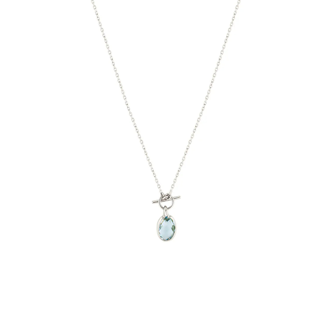 Skylark Blue Topaz Necklace in 18K Gold Vermeil or Silver Silver 1 - Australian Jewellery Brand Bowerbird Jewels
