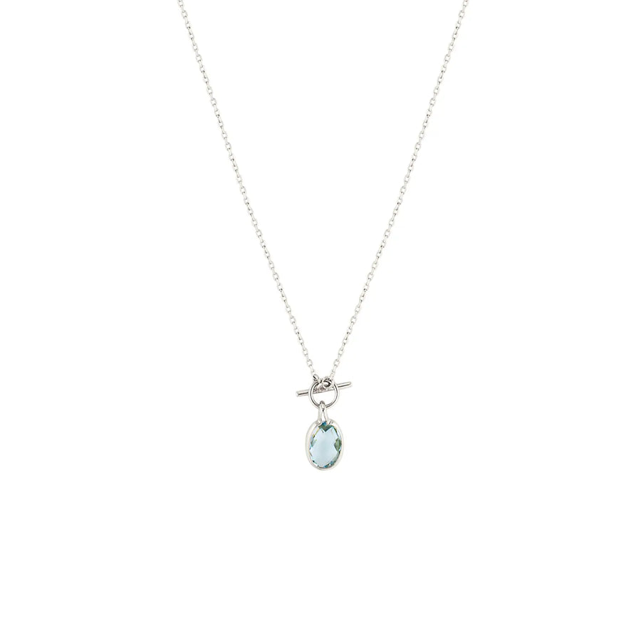 Skylark Blue Topaz Necklace in 18K Gold Vermeil or Silver Silver 1 - Australian Jewellery Brand Bowerbird Jewels