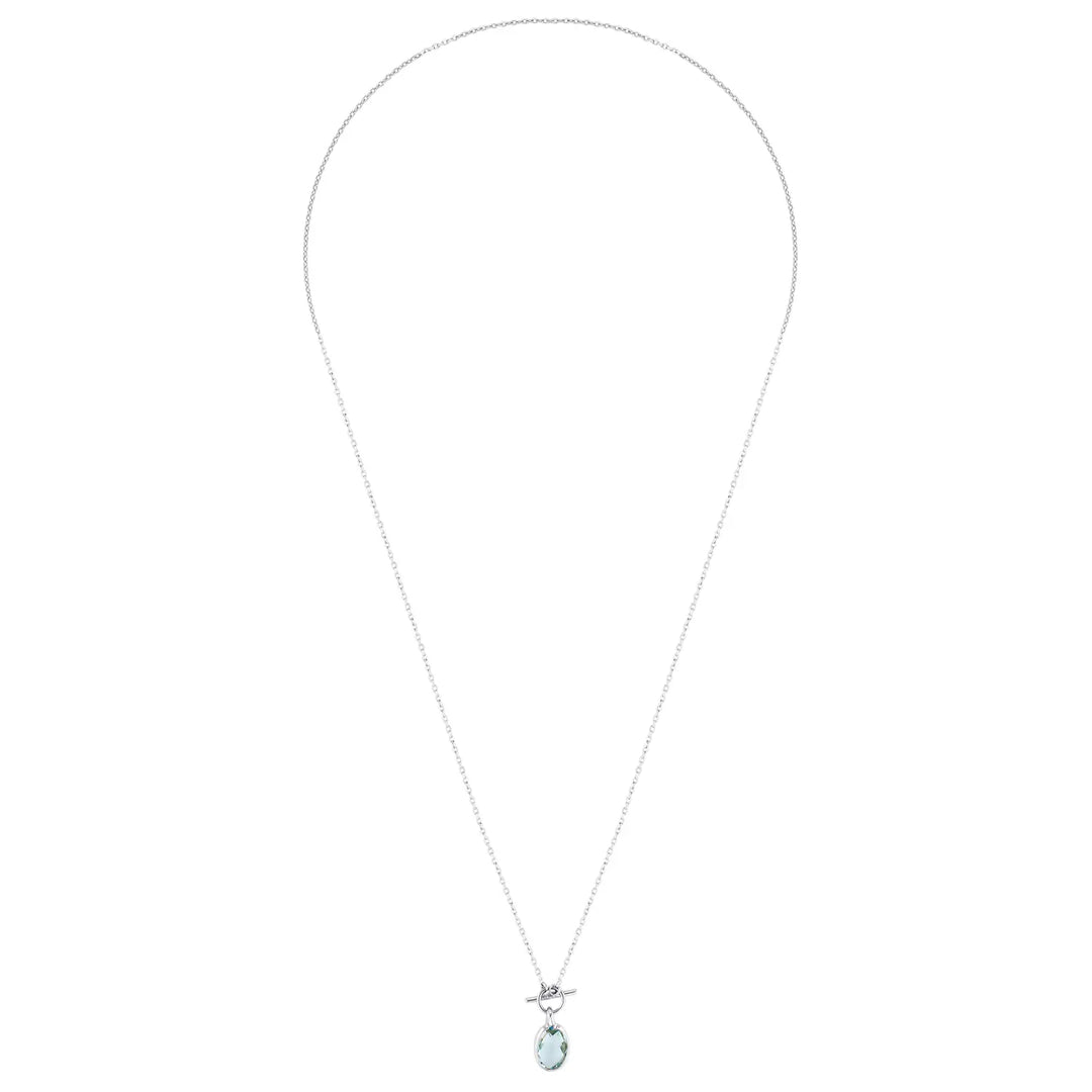 Skylark Blue Topaz Necklace in 18K Gold Vermeil or Silver Silver 2 - Australian Jewellery Brand Bowerbird Jewels