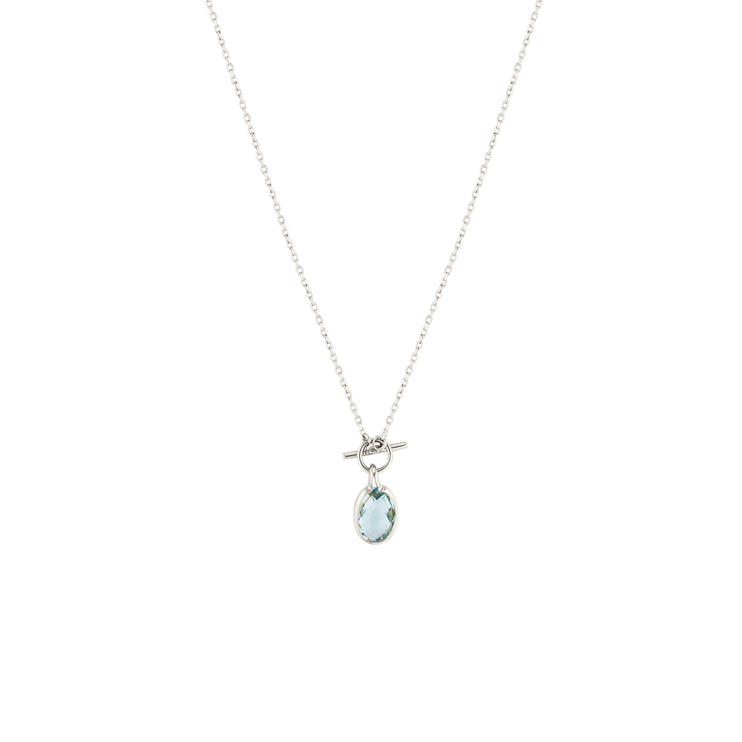 Skylark Blue Topaz Necklace in 18K Gold Vermeil or Silver Silver 4 - Australian Jewellery Brand Bowerbird Jewels