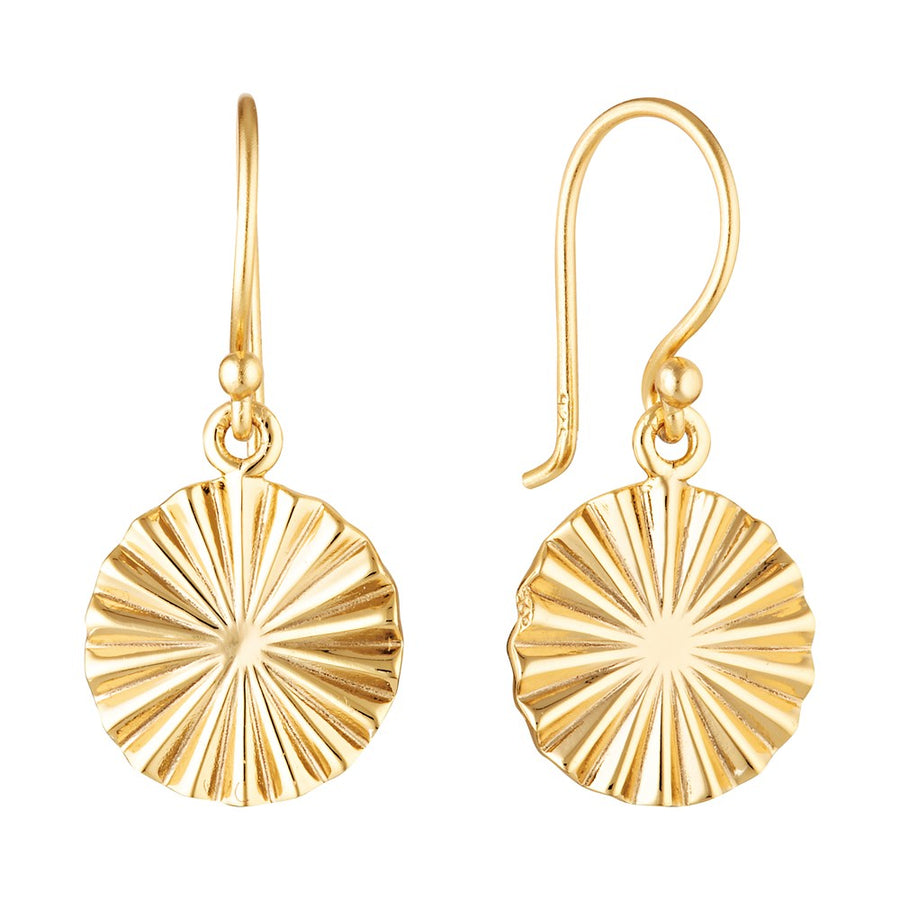 Sonrisa Drop Disc Earrings Gold 1 - Bowerbird Jewels - Online Jewellery Store