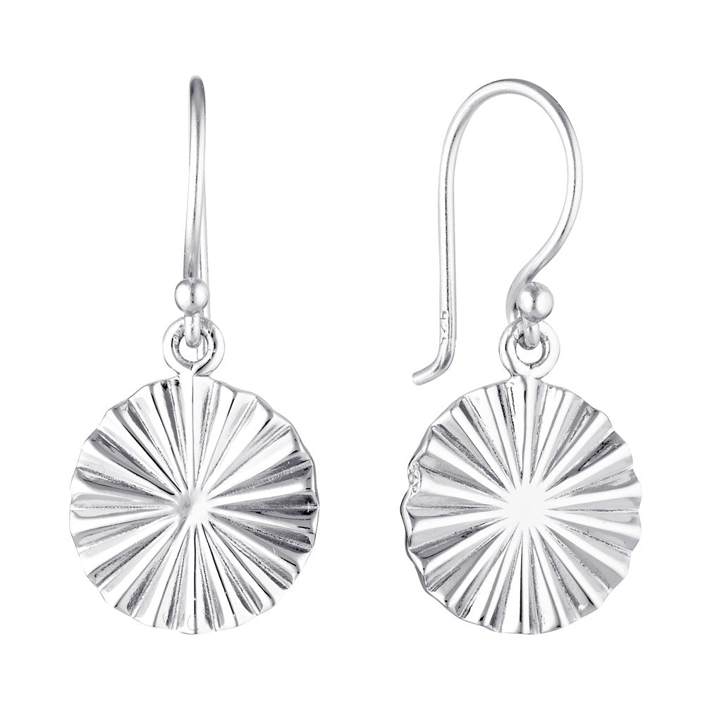 Sonrisa Drop Disc Earrings Silver 1 - Bowerbird Jewels - Online Jewellery Store
