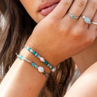 Sorbet Gemstone and Pearl Stacking Bracelet - Positano 1 on model- Australian Jewellery Brand Bowerbird Jewels