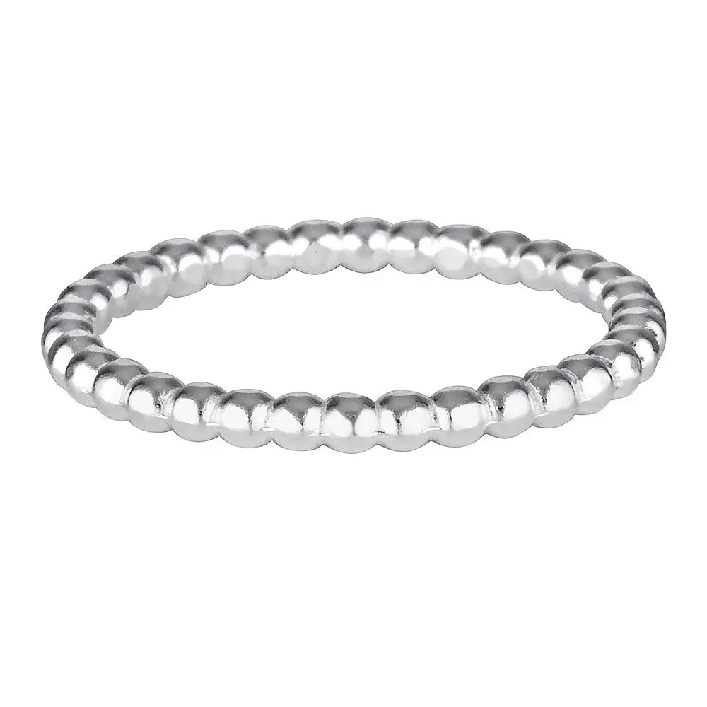 Sterling Silver Beaded Band Stacking Ring Silver 1 - Australian Jewellery Brand Bowerbird Jewels