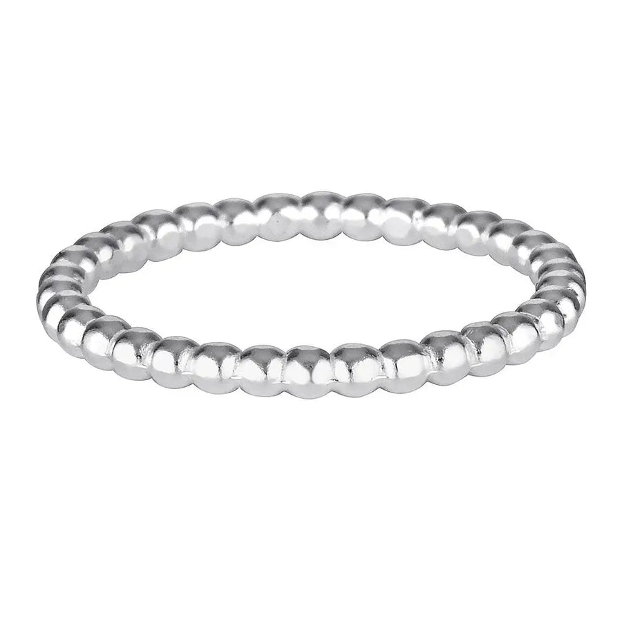 Sterling Silver Beaded Band Stacking Ring Silver 1 - Australian Jewellery Brand Bowerbird Jewels