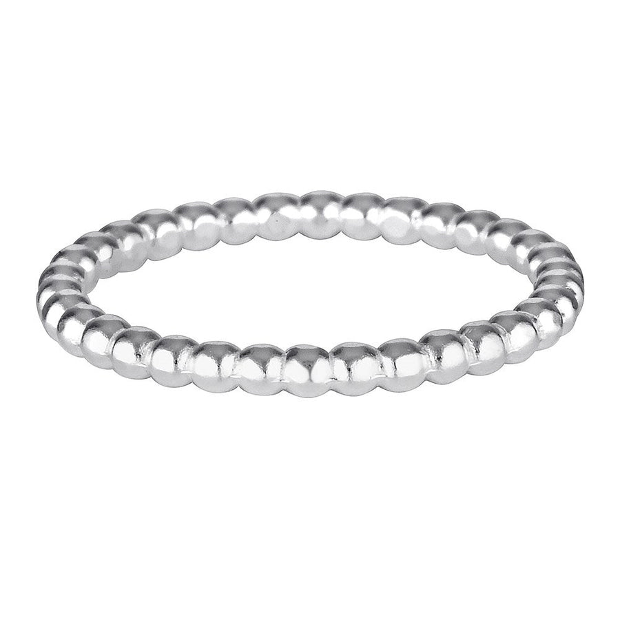Sterling Silver Beaded Band Stacking Ring Silver 1 - Australian Jewellery Brand Bowerbird Jewels