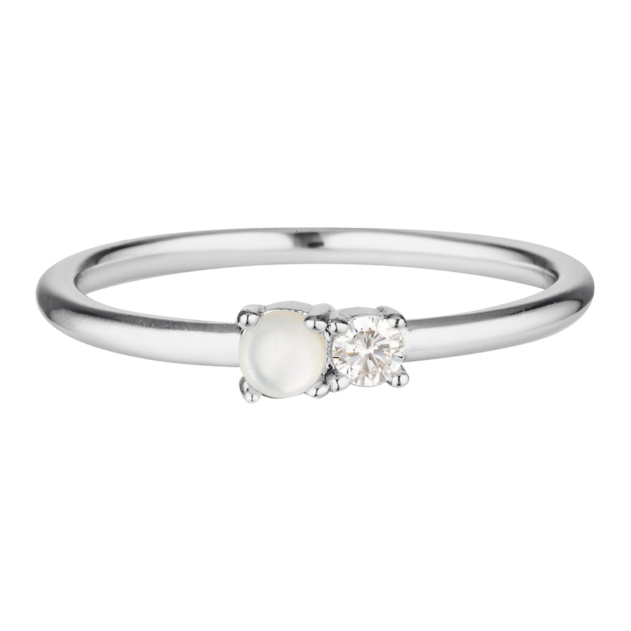 Talua Mother of Pearl Ring in Sterling Silver Silver 1 - Bowerbird Jewels - Online Jewellery Store