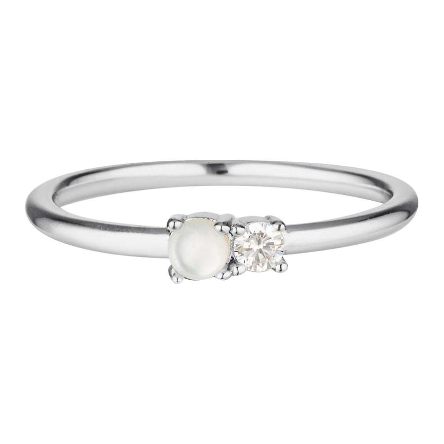 Talua Mother of Pearl Ring in Sterling Silver Silver 1 - Bowerbird Jewels - Online Jewellery Store