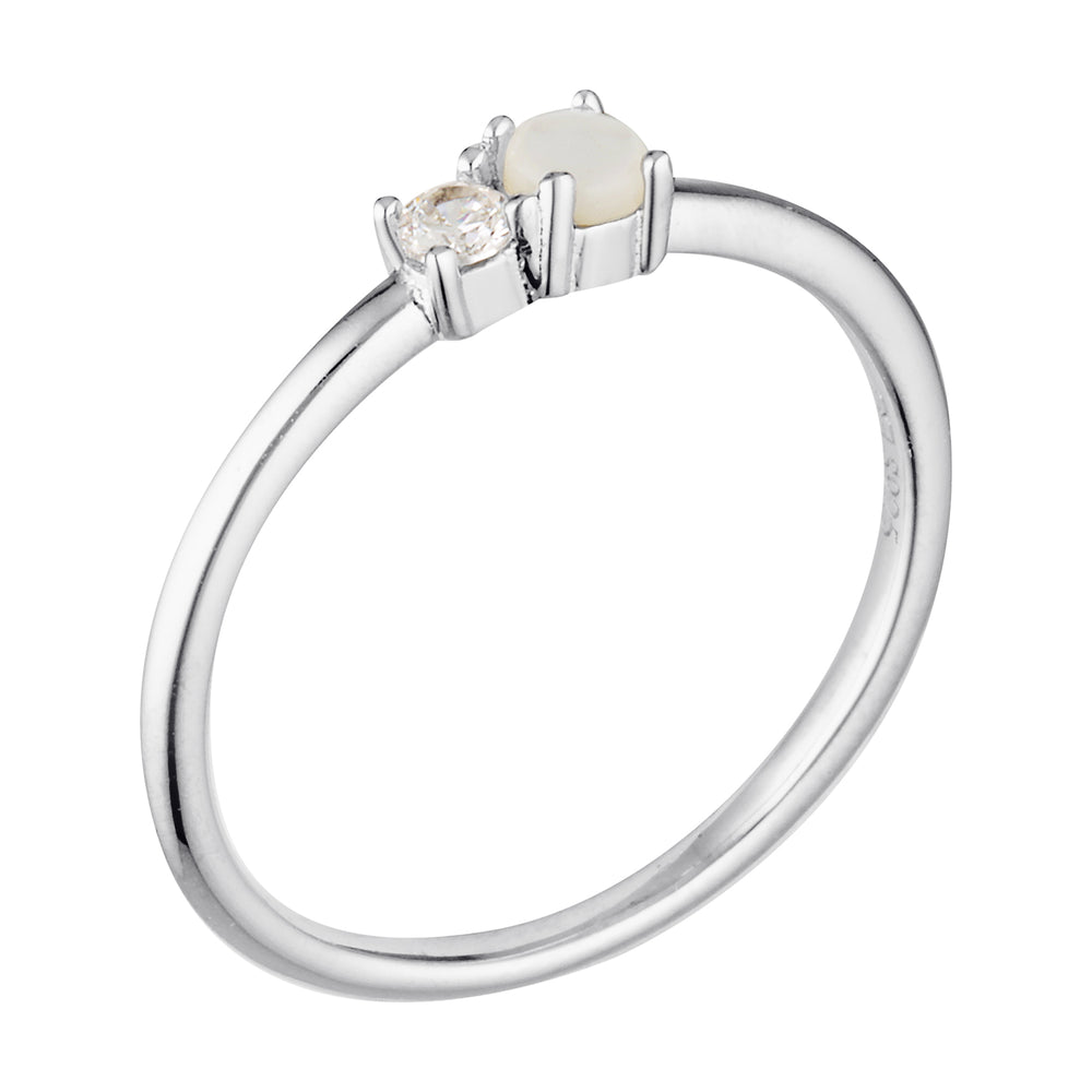 Talua Mother of Pearl Ring in Sterling Silver Silver 2 - Bowerbird Jewels - Online Jewellery Store