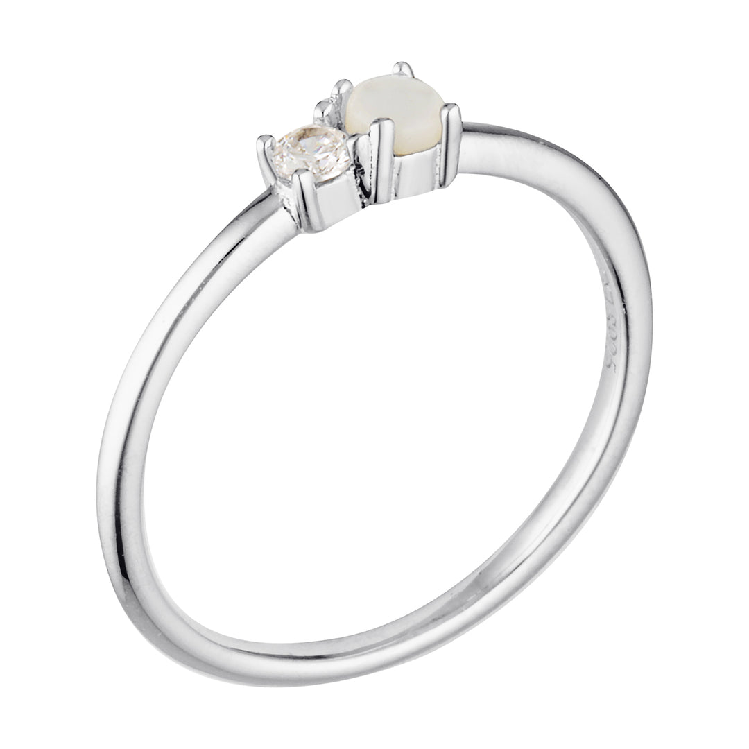 Talua Mother of Pearl Ring in Sterling Silver Silver 2 - Bowerbird Jewels - Online Jewellery Store
