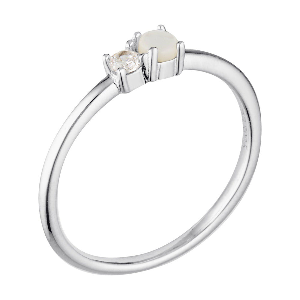 Talua Mother of Pearl Ring in Sterling Silver Silver 2 - Bowerbird Jewels - Online Jewellery Store