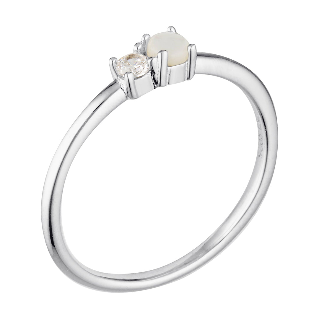 Talua Mother of Pearl Ring in Sterling Silver Silver 2 - Bowerbird Jewels - Online Jewellery Store