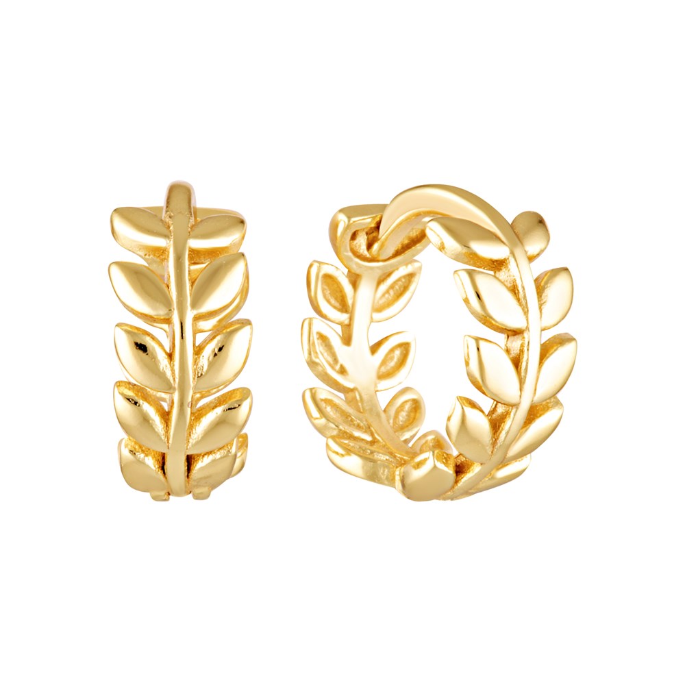 Vine Huggie Hoop Earrings Gold 1 - Australian Jewellery Brand Bowerbird Jewels