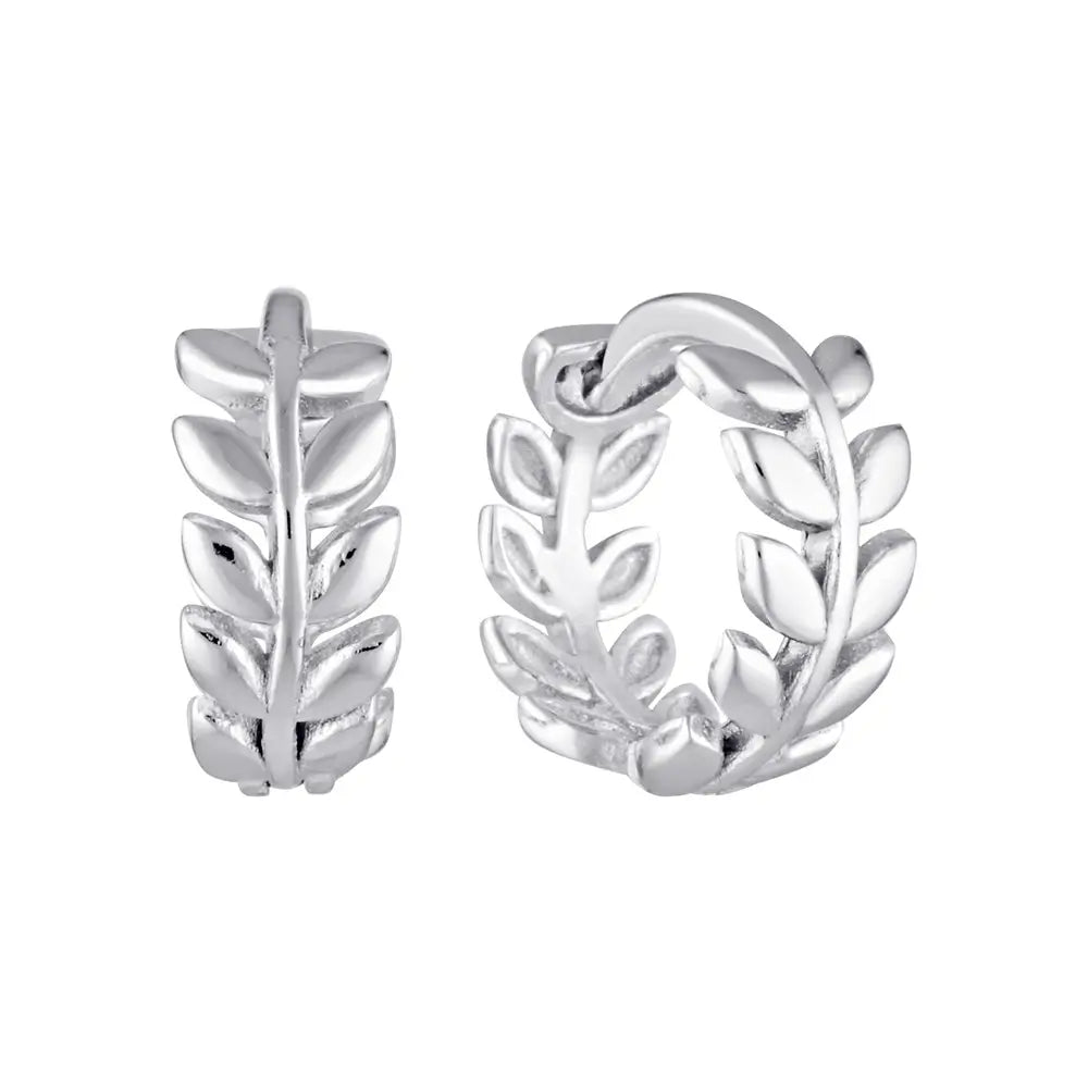 Vine Huggie Hoop Earrings Silver 1 - Australian Jewellery Brand Bowerbird Jewels