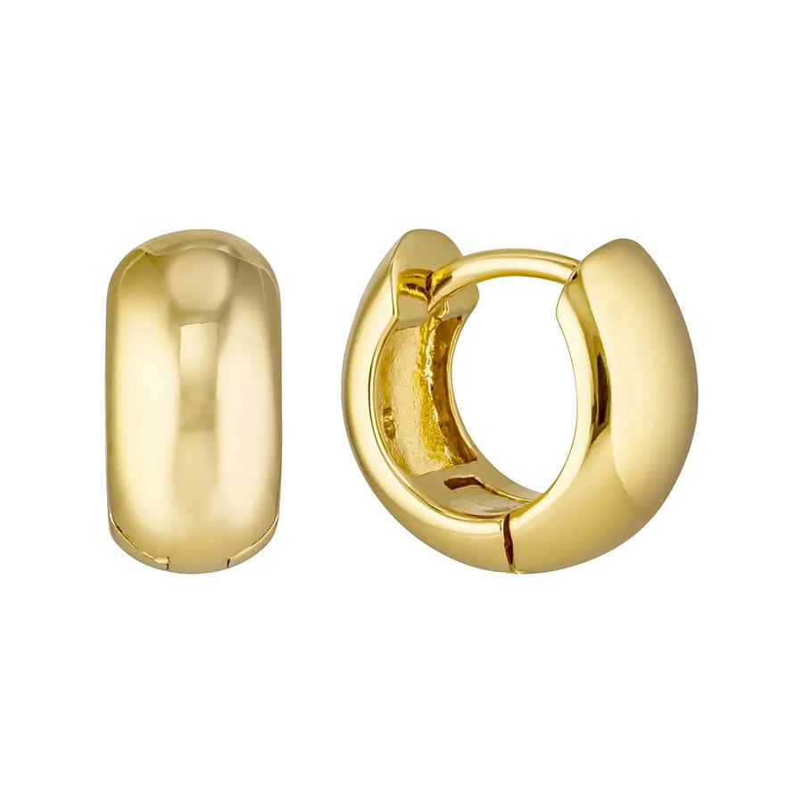 Wide Curved Polished Petite Huggies in Sterling Silver or Gold Gold 1 - Australian Jewellery Brand Bowerbird Jewels