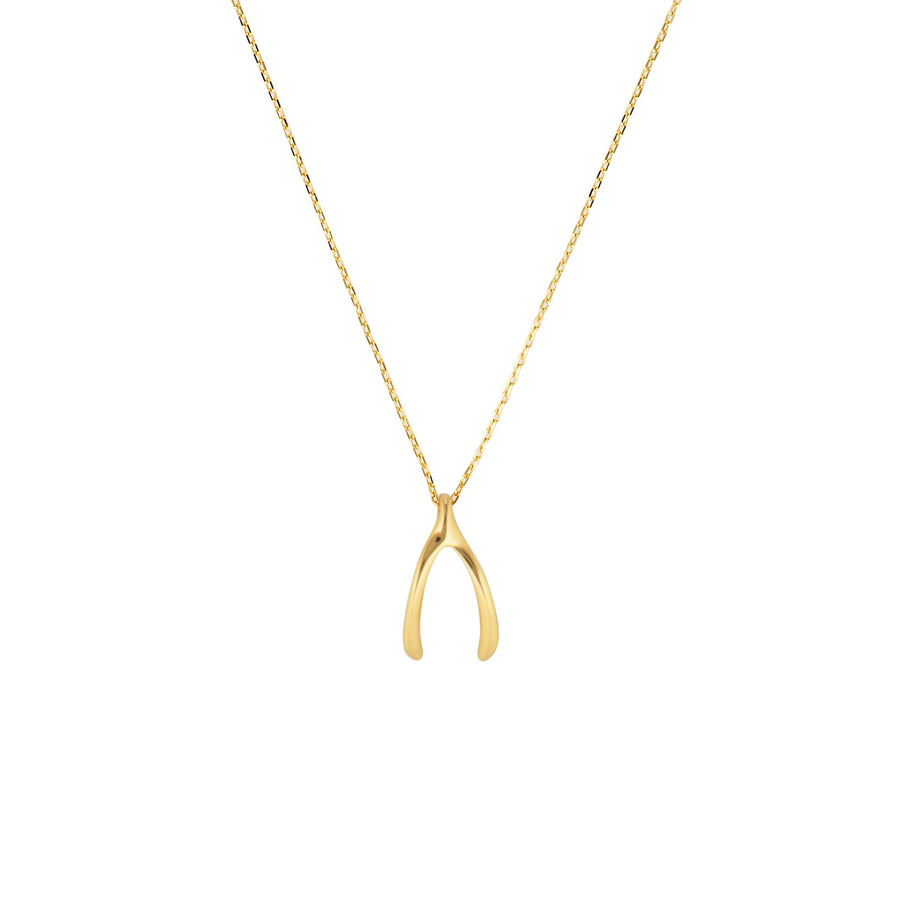 Wishbone Pendant Necklace in Sterling Silver or Gold Gold 1 - Australian Jewellery Brand Bowerbird Jewels