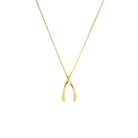 Wishbone Pendant Necklace in Sterling Silver or Gold Gold 2 - Australian Jewellery Brand Bowerbird Jewels