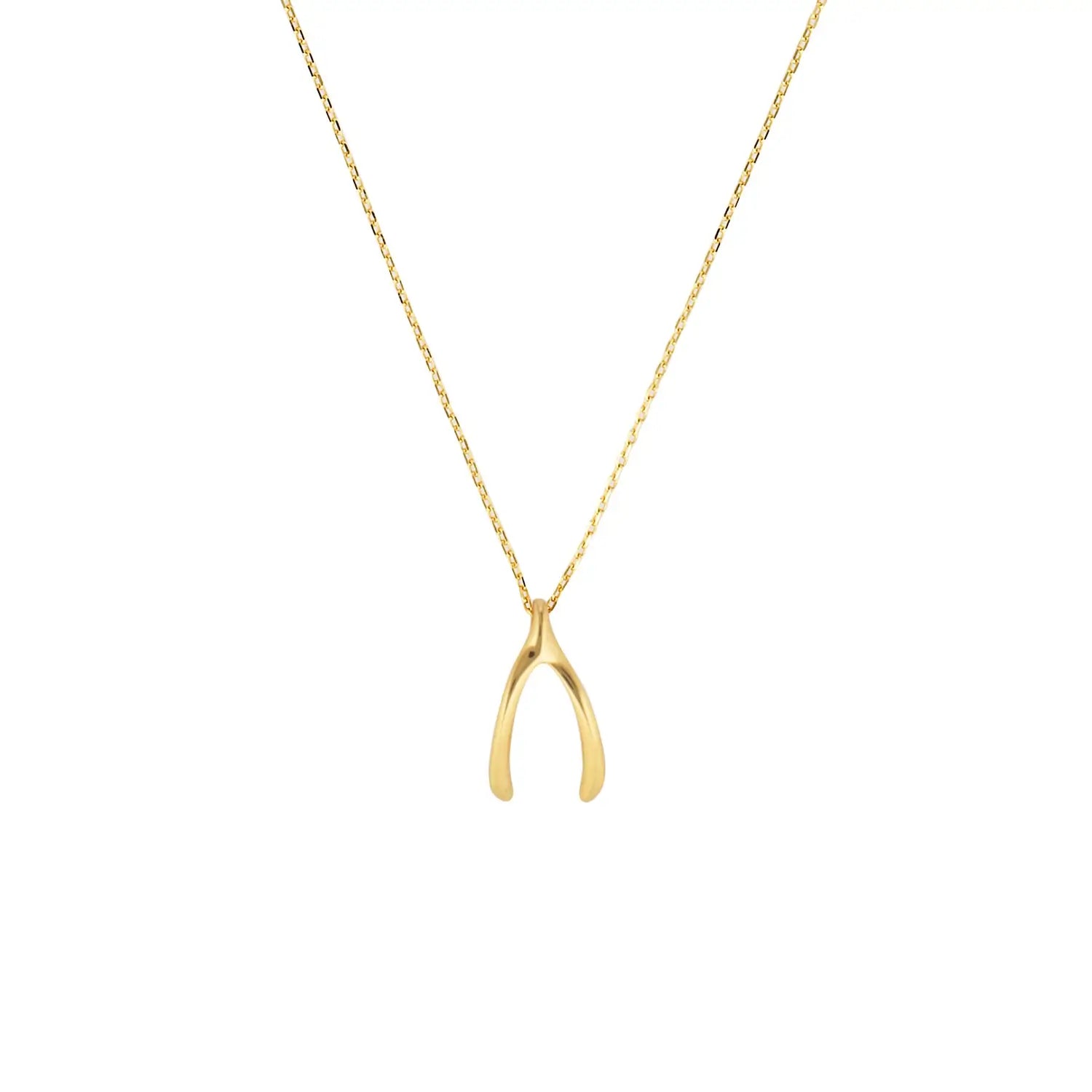 Wishbone Pendant Necklace in Sterling Silver or Gold Gold 2 - Australian Jewellery Brand Bowerbird Jewels