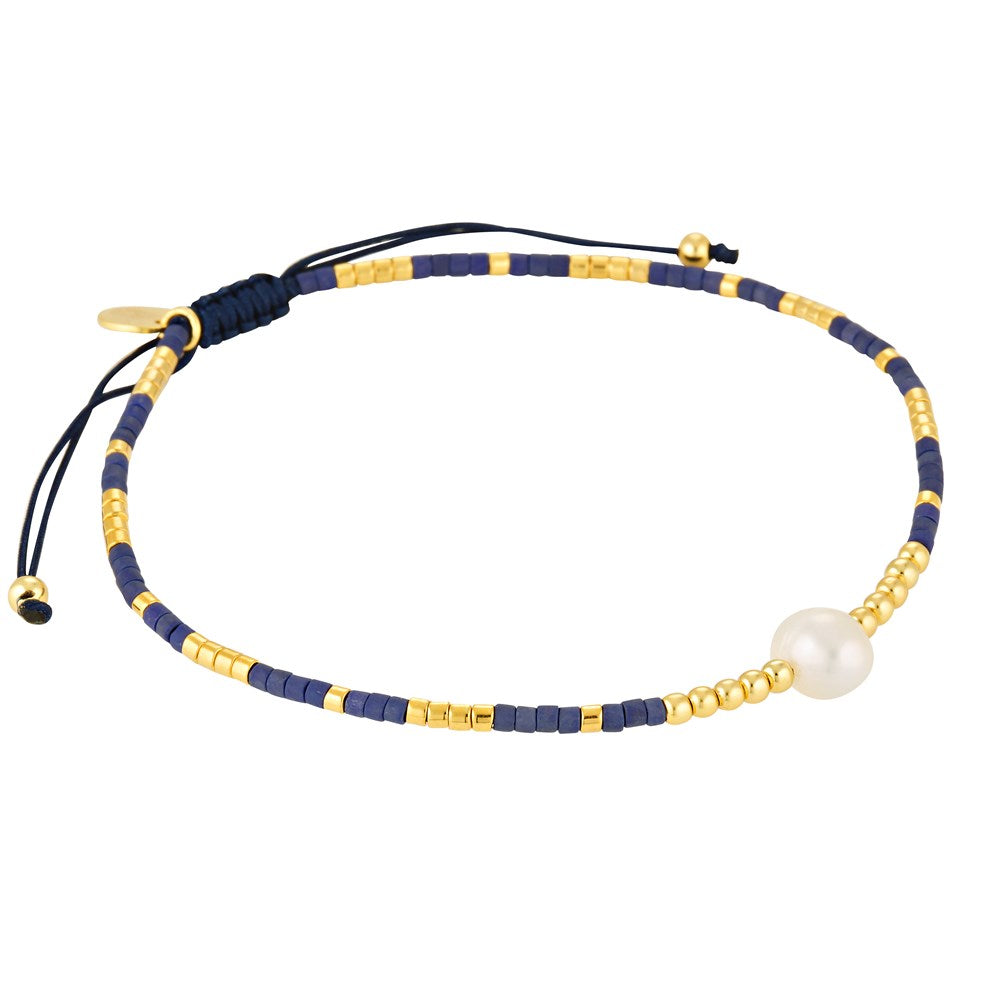 Xanadu Pearl Stacking Bracelet Lapis 1 - Bowerbird Jewels - Online Jewellery Store
