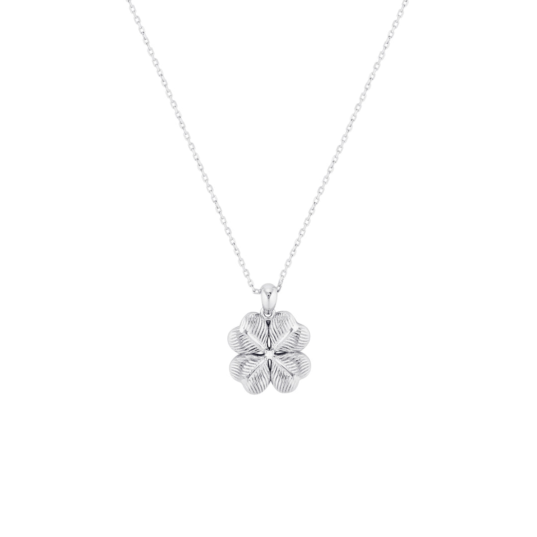 Four Leaf Clover Pendant Necklace in Sterling Silver or Gold