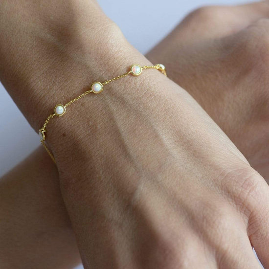 Ripples Opalite Bracelet Gold 4  - Bowerbird Jewels - Online Jewellery Stores