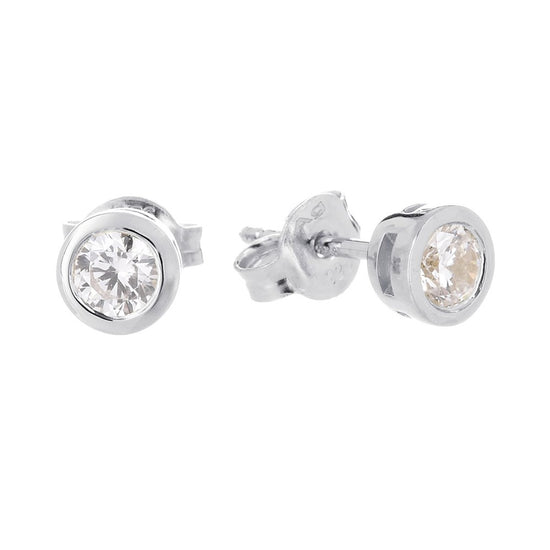 4.0mm Cubic Zirconia Stud Earrings Silver 1 - Bowerbird Jewels - Online Jewellery Stores